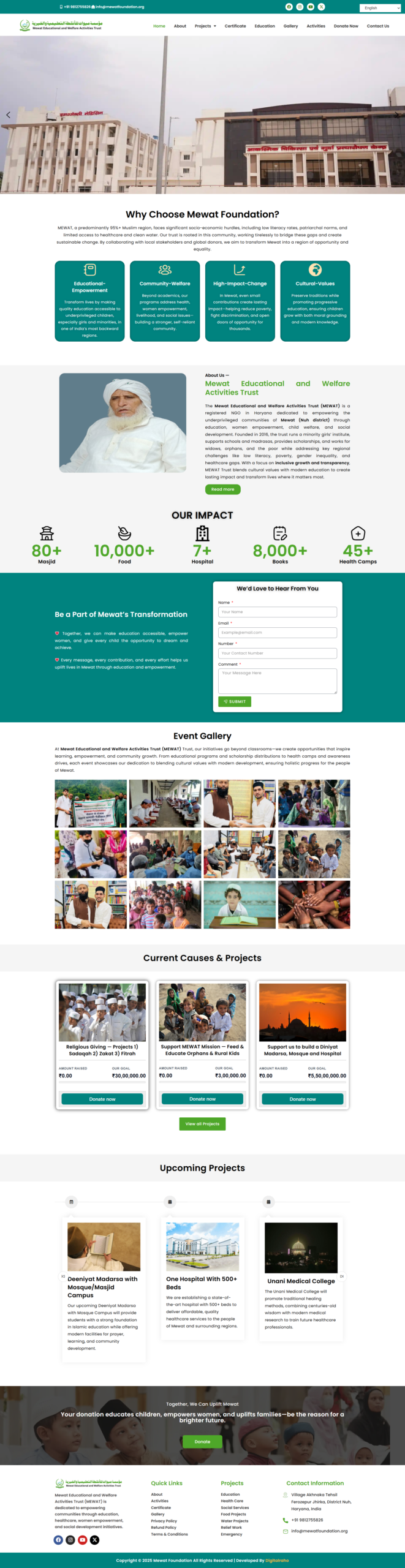 Mewat Foundation website