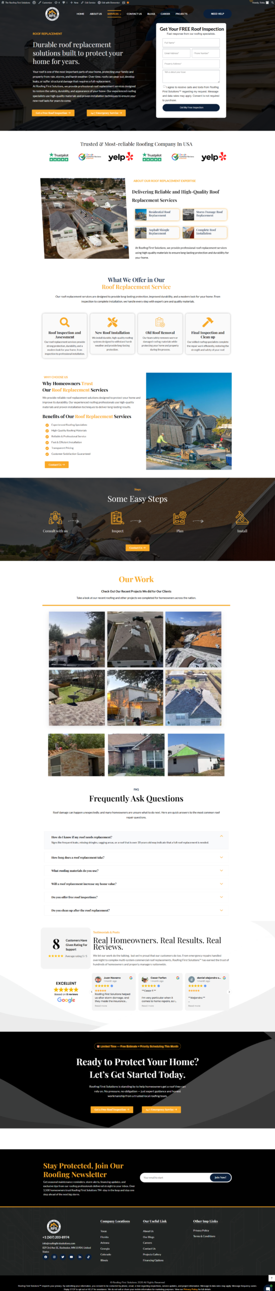 Roofing service page